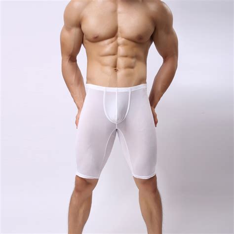 sexy underwear men boxers shorts brand thin long leg pants