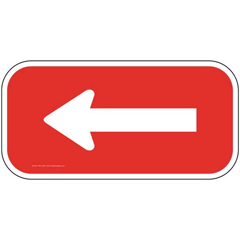 white arrow  red sign  symbol pke  directional