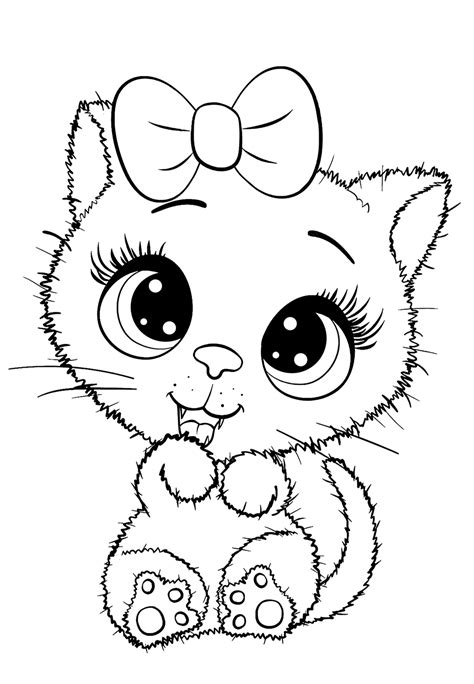 colouring pages  kitten  svg png eps dxf  zip file