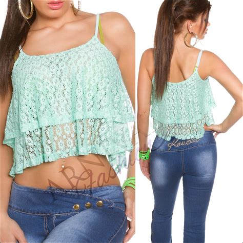 New Sexy Sleeveless Lacy Crop Top Xs S M L Xl Shop Online