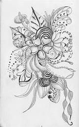 Coloring Pages Doodle Drawings Tangle Adult Uploaded User sketch template