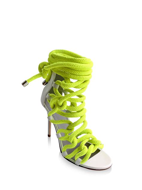 Carla White And Neon Yellow Rope Sandal – Monika Chiang