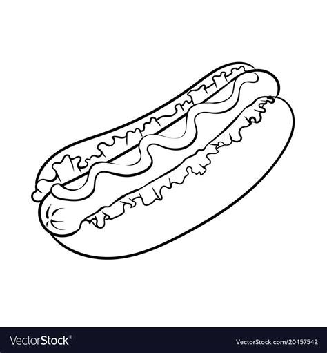 hot dog coloring book vector image  vectorstock dog coloring book