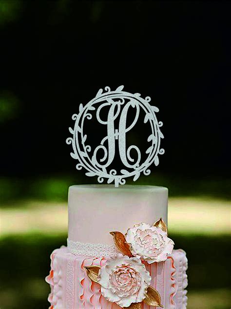 Monogram Cake Topper Initial Cake Topper Wedding Cake Topper Etsy