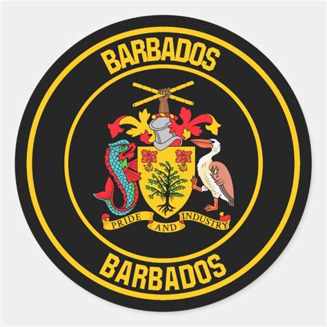 barbados  emblem classic  sticker zazzlecom