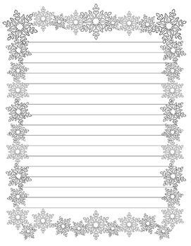 snowflake writing paper stationary writing paper writing paper