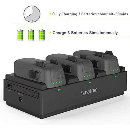 smatree dji spark battery quick charge portable charging station sp upgraded battries