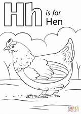 Letter Coloring Pages Hen Red Little Preschool Printable Color Drawing Words Alphabet Paper Work Getcolorings sketch template