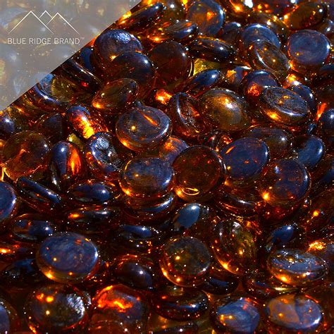 Fire Pit Glass Dark Amber Reflective Fire Glass Beads 3