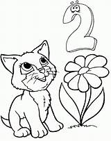 Coloring Numbers Pages Cats sketch template