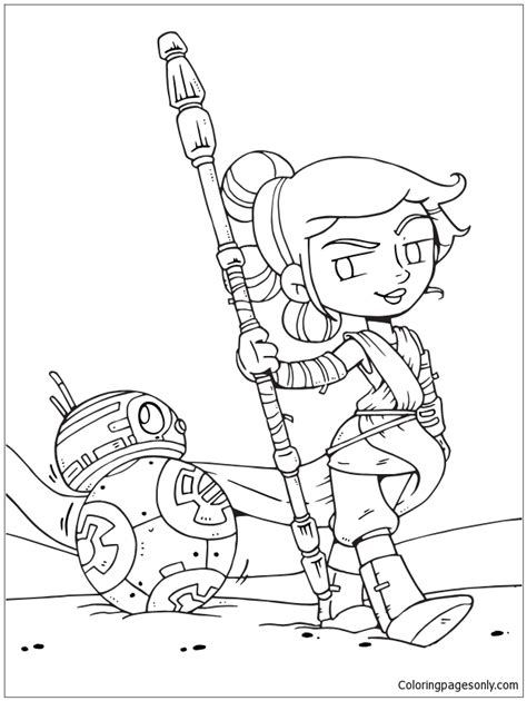 rey  bb  star wars coloring page  printable coloring pages