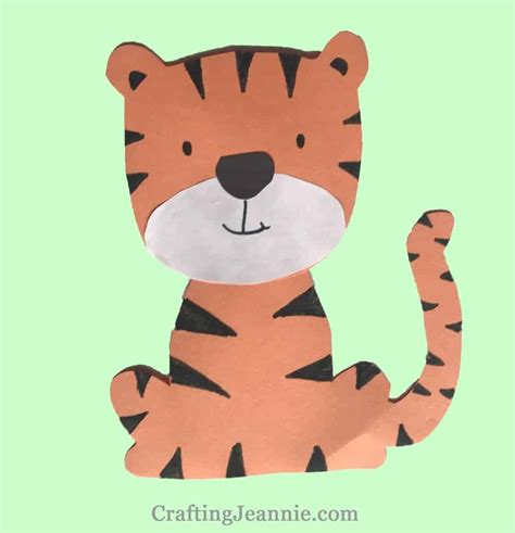cute paper tiger zoo animal craft   group  kids crafting jeannie