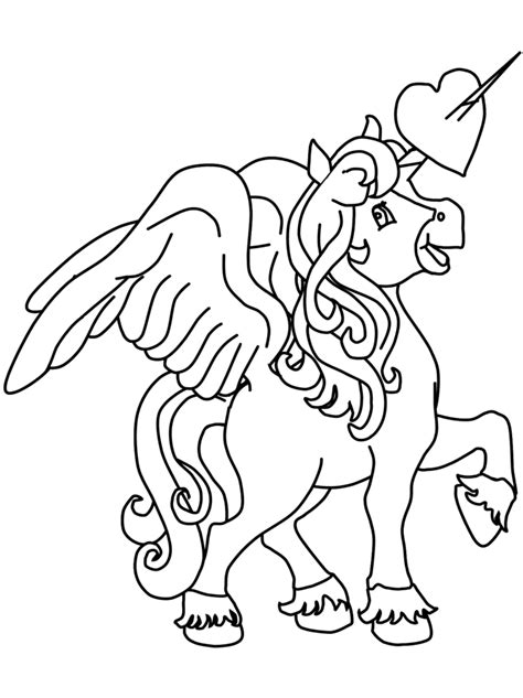 unicorn  heart  horn coloring page  printable coloring