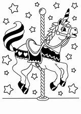 Unicorn Coloring Pages Horse Carousel Color Tocolor Print sketch template