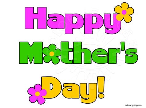 Mother S Day Clip Art Coloring Page