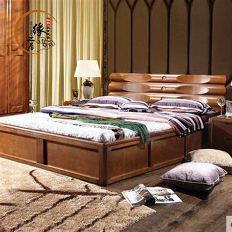 chinese ash solid wood bed  meters high chinese