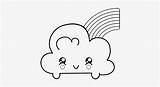 Cloud Coloring Cute Pages Kawaii Drawing Nicepng sketch template