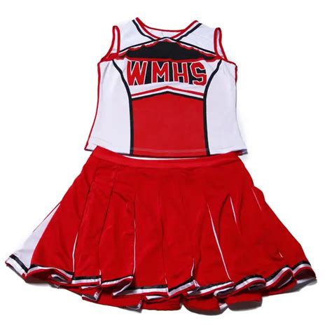 buy glee adult wmhs cheerleader costume top skirt pompoms high school