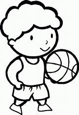 Coloring Basketball Little Boy Pages Cute Game Playing Cartoon Clipart Printable Cliparts Colouring Girl Kids His First Library Popular Coloringhome sketch template