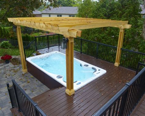 hydropool  cleaning swim spa installed   deck
