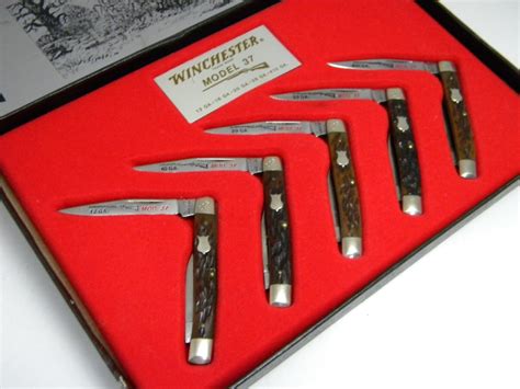 winchester trademark usa model  red letter series  knife set lmtd edition