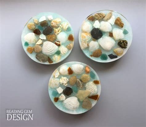 Easy Sea Shell And Sea Glass Resin Coaster Tutorial The
