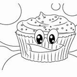 Cupcake Happy Surfnetkids Coloring sketch template