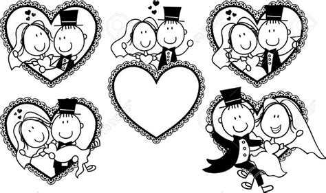 Pics For Cartoon Wedding Couple Black And White