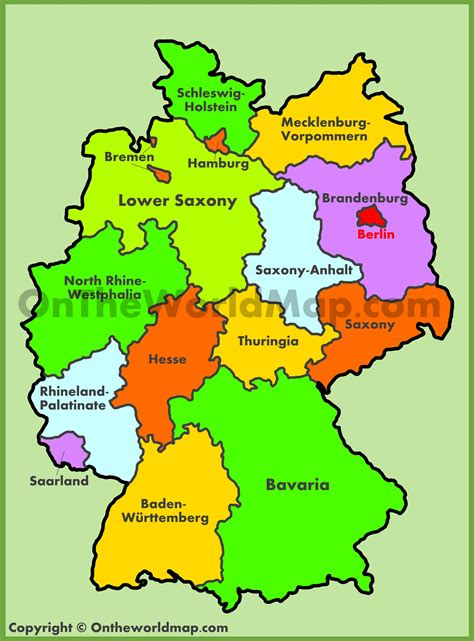 administrative map  germany ontheworldmapcom