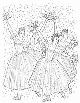 Coloring Pages Nutcracker Ballerina Dance Ballet Christmas Colouring Dancers Barbie Adults Winter Choose Board sketch template