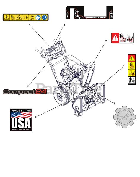 ariens  ariens compact  snow blower sn   decal  parts lookup