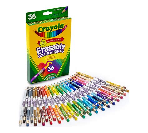 crayola erasable colored pencil set  count crayola