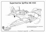 Colouring Spitfire sketch template