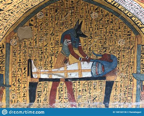 Colourful Wall Drawings In Workers Tombs In Luxor In Egypt