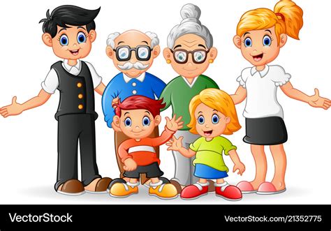 happy cartoon family royalty  vector image