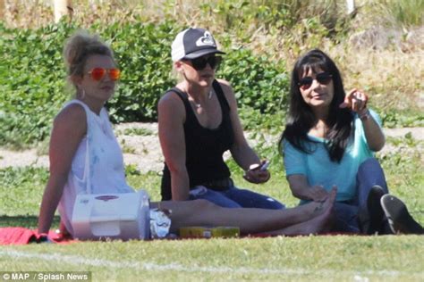 britney spears cheers son jayden on during soccer game daily mail online