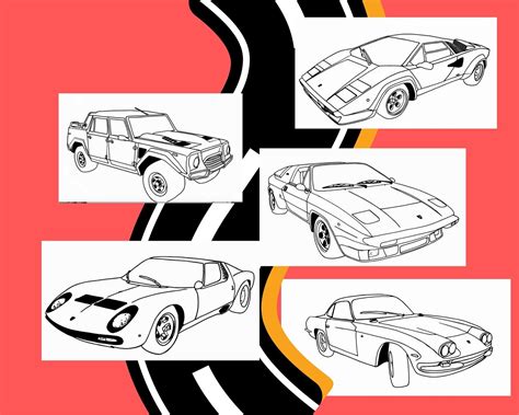 luxury cars coloring pages  pages kids adults etsy