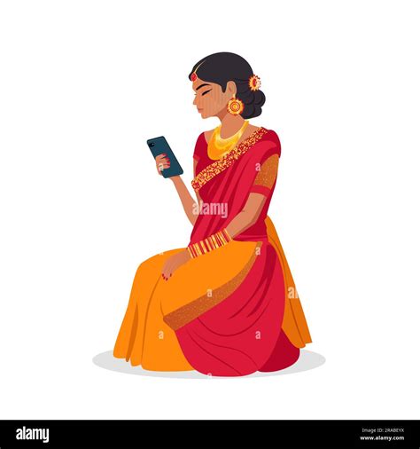 Beautiful Female Indian College Girl Stock Vector Images Alamy