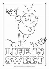 Coloring Ice Cream Sweet Life Gorgeous Style sketch template