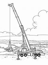 Crane Coloring Pages Construction Printable Truck Site Hoisting Ball Wrecking Tower Vehicle Drawing Trucks Colouring Color Clipart Vehicles Cranes Drawings sketch template