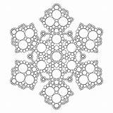 Fractal Coloring Snowflake Christmas sketch template