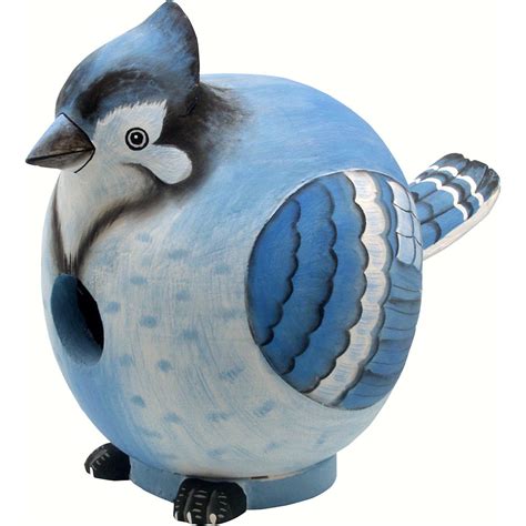 blue jay shaped birdhouse happy holidayware