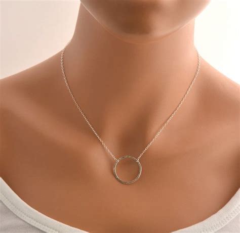 eternity circle necklace sterling silver  nutmegjewelrydesigns  circle necklace