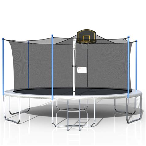 ft outdoor trampoline  basketball hoop outdoor trampoline  safety enclosure net