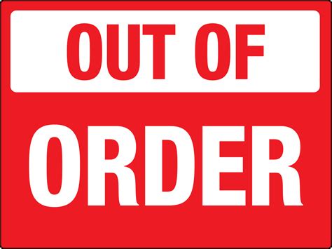 order sign red  white wall sign