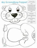 Groundhog Puppet Burrow Puppets Printables sketch template