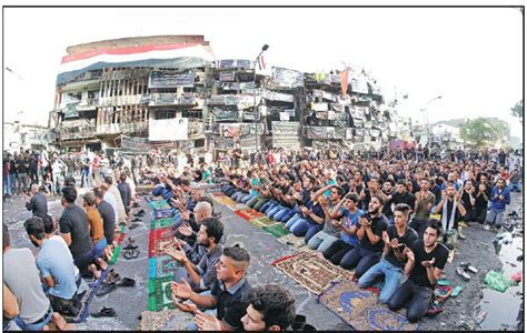 sunni and shiite muslims perform eid prayers at the site of sunday s