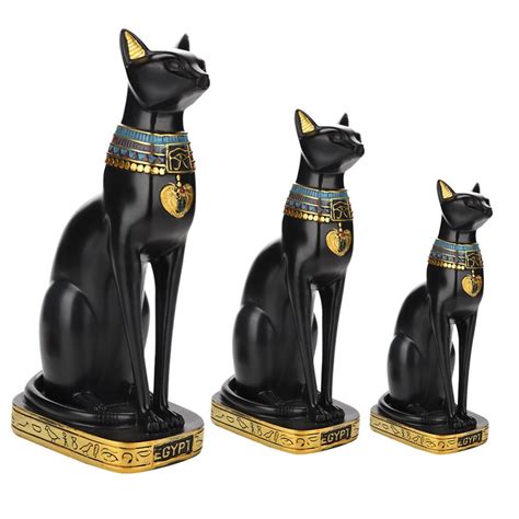 egyptian cat figurine statue decoration exotic goddess bastet