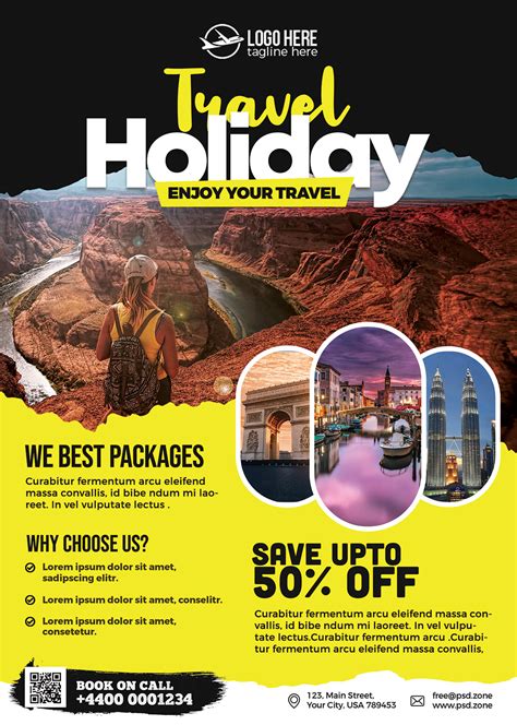 travel agency promotion flyer psd psd zone