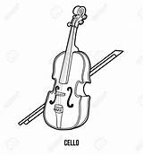 Cello Violonchelo sketch template